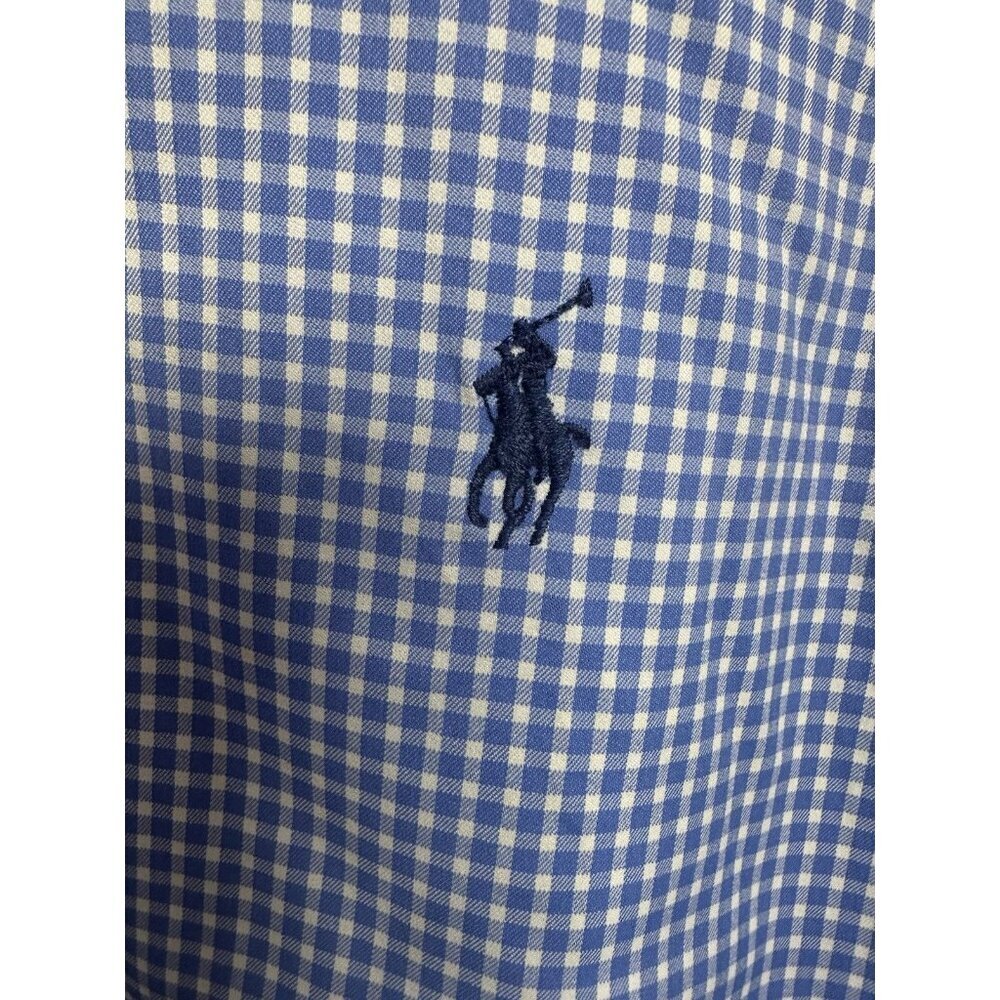 Ralph Lauren Classic Fit Performance Button Down Shirt Size Large Blue White - Picture 2 of 8
